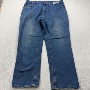 Carhartt Relaxed Fit Straight Leg Blue Denim Jeans Men 38x30 B13 DST Medium Wash